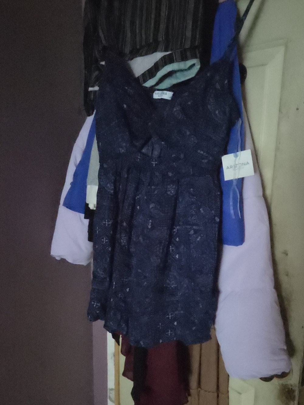 Arizona Jean Company Navy Floral Lace-Effect Girls Dress